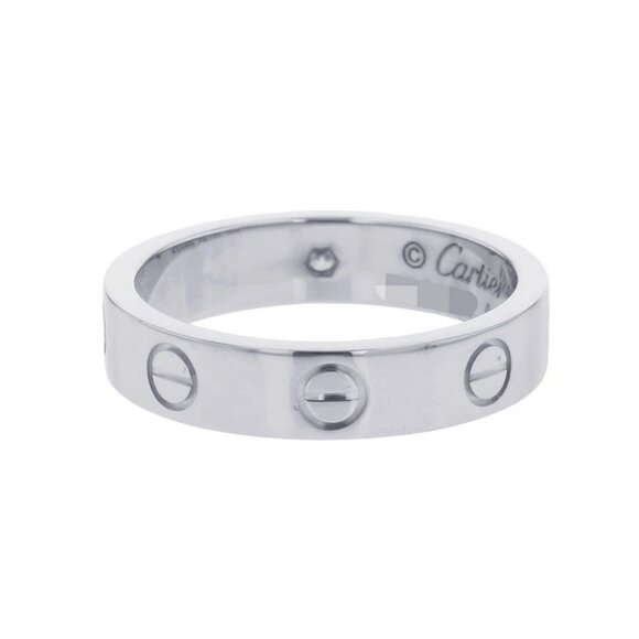 CARTIER Love Ring Small Model Diamond Size 50/#10 Small 18K White Gold B4050... - Picture 3 of 8